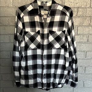 Express Black Long Sleeve Button Down Shirt